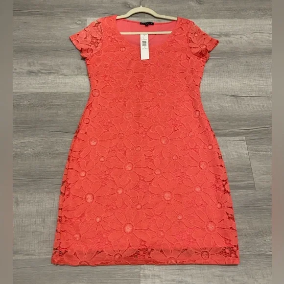 Tiana B. | Dresses | Elegant Coral Lace Dress | Poshmark